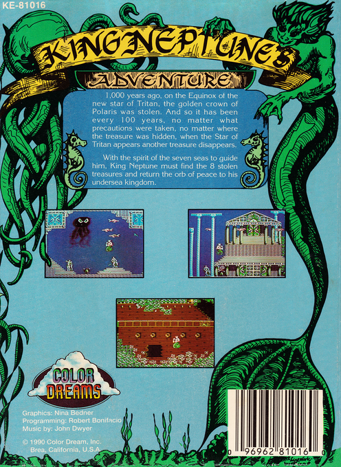 King Neptune's Adventure (Homebrew) — Box back